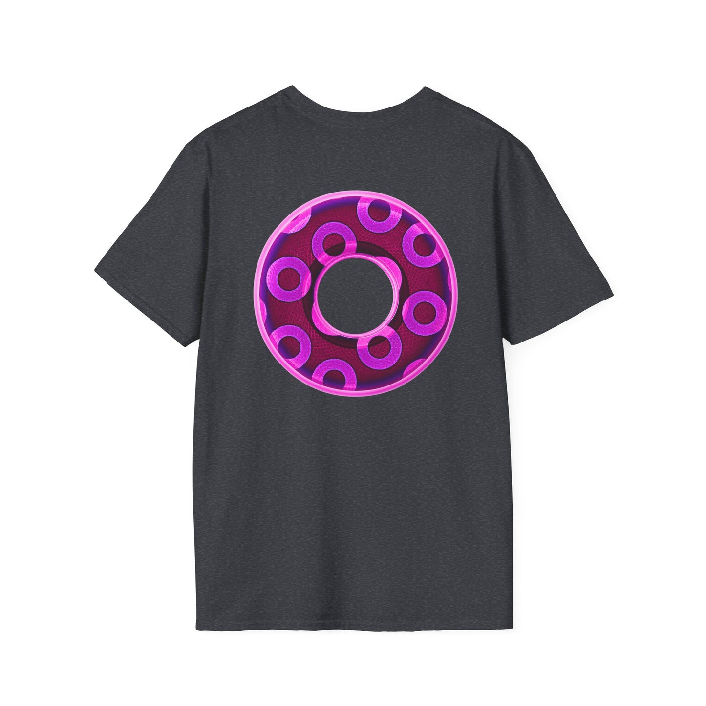 Plain Donuts/Unisex Soft-Style - "Plain Rustic Paradoxical Donuts" - magenta/burgundy donuts
