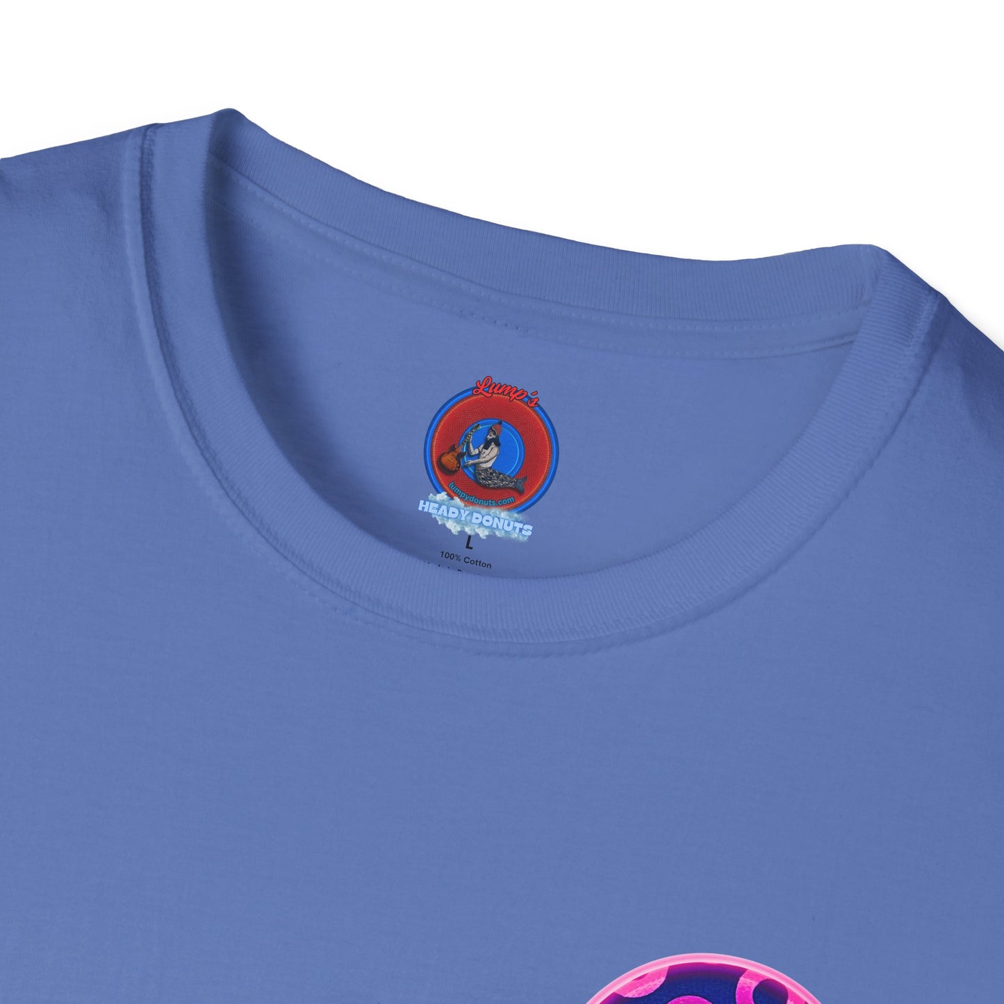 Classic Donut Tee - Unisex Soft-Style - "Wooked Cream - YEMSG Donut " -blue/pink rustic paradox donut - variant 5