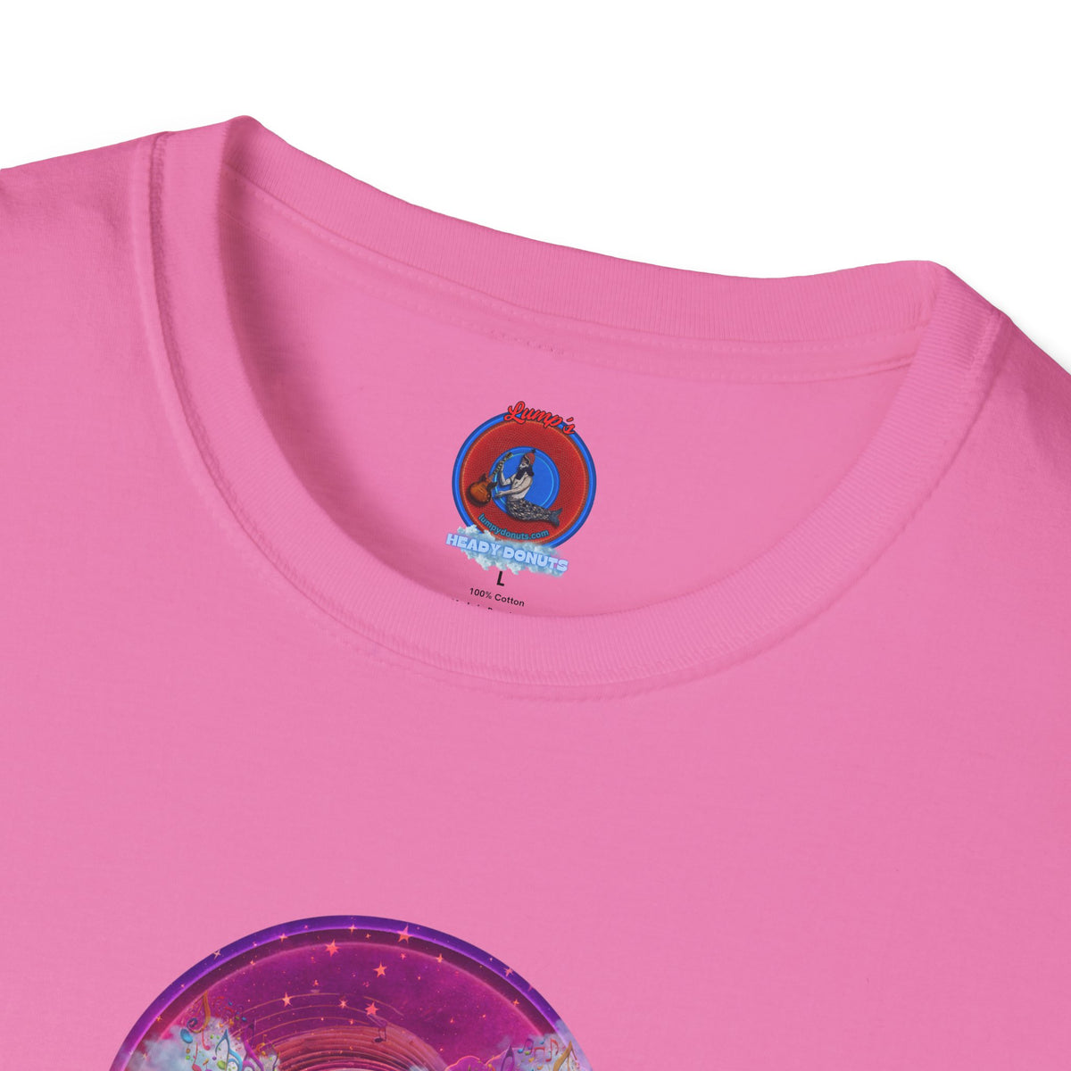 Classic Donut Tee - Unisex Soft-Style - "Pillow Donuts of Cotton" - vivid magenta pic donut