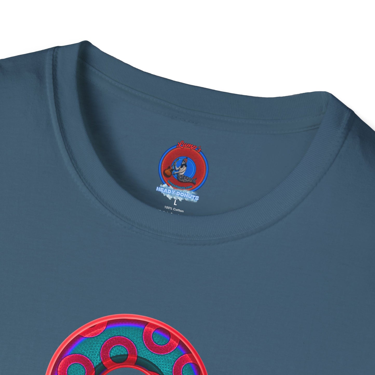 Plain Donuts/Unisex Soft-Style - "Plain Rustic Paradoxical Donuts" - red/steel blue donuts