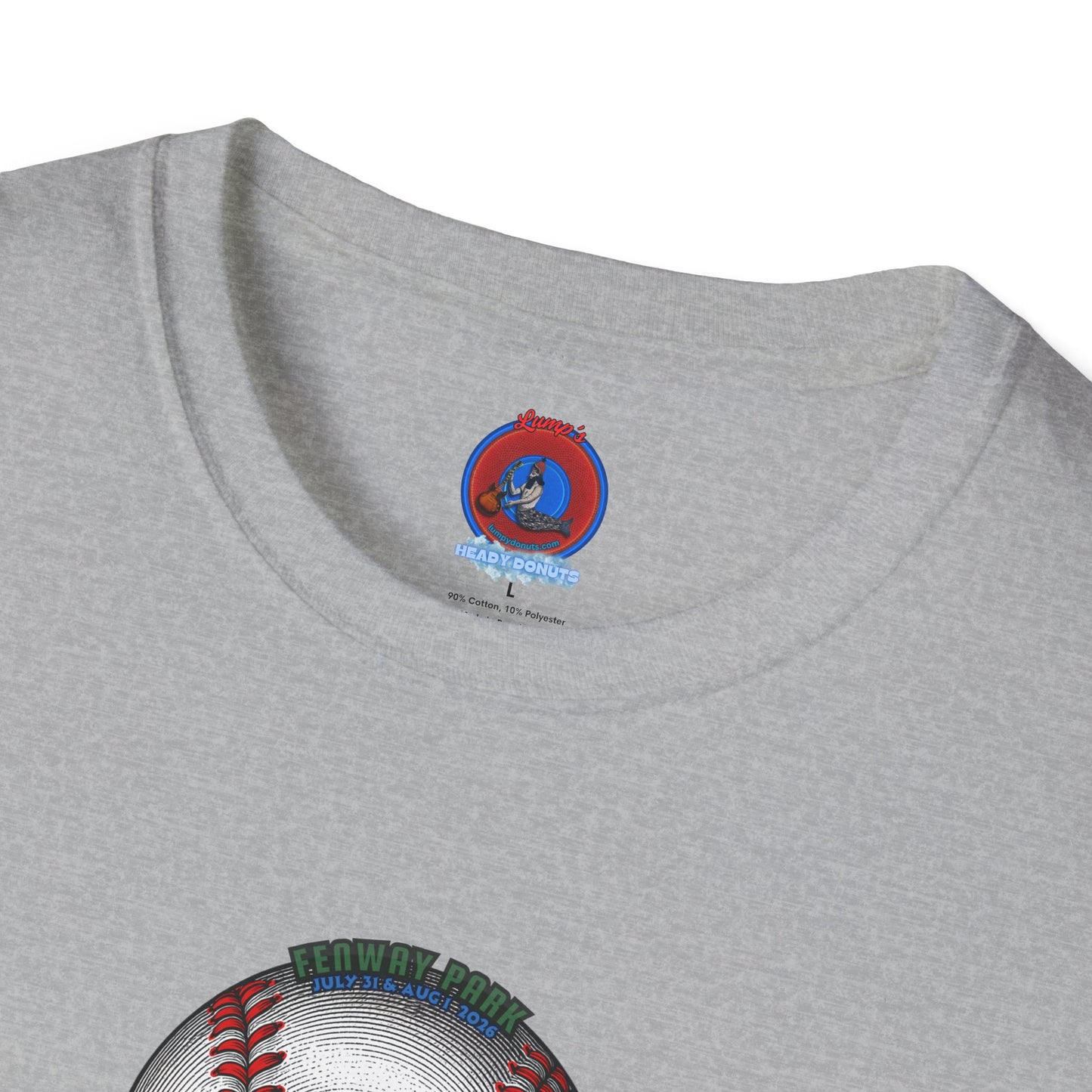 Classic Donut Tee - Unisex Soft-Style - "Phenway Ballpark Donuts" - white/red major league donut - variant 6