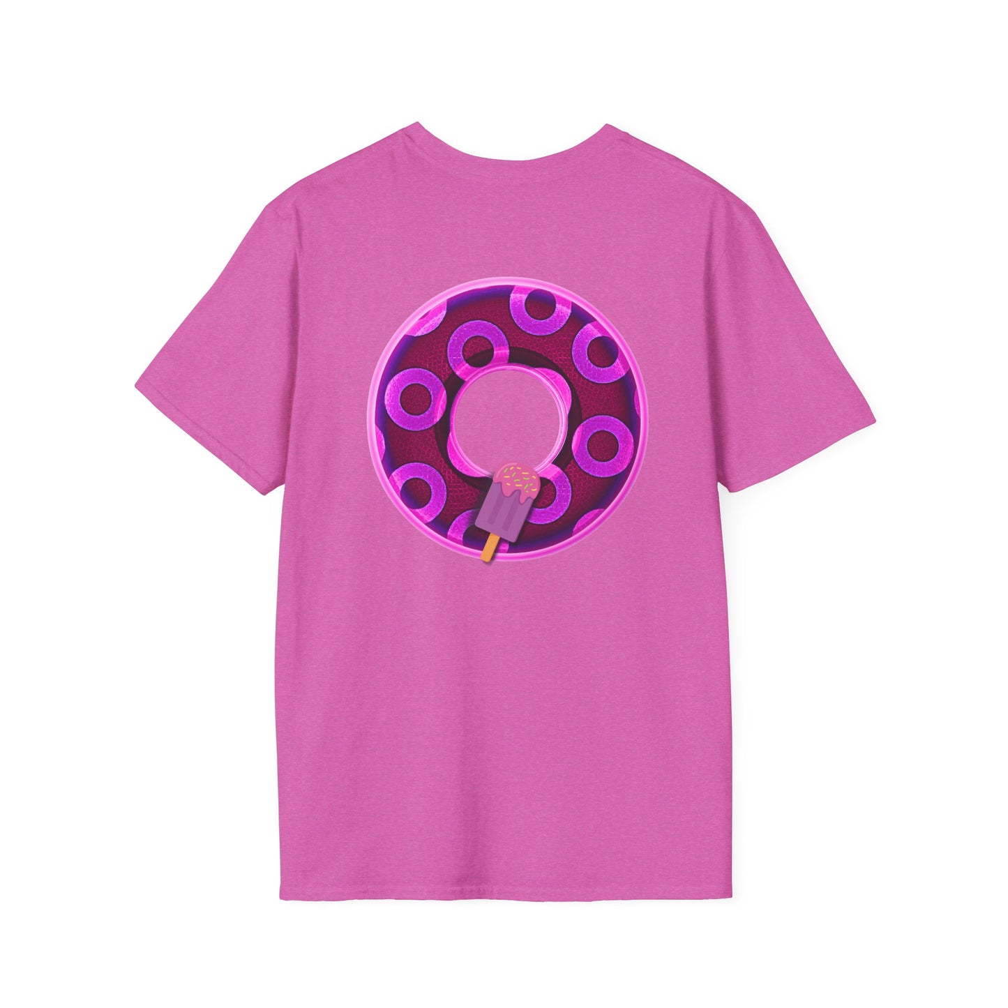 Classic Donut Tee - Unisex Soft-Style - "It's Ice Cream Popsicles - YEMSG Donut" - purple/magenta paradox donut - variant 1