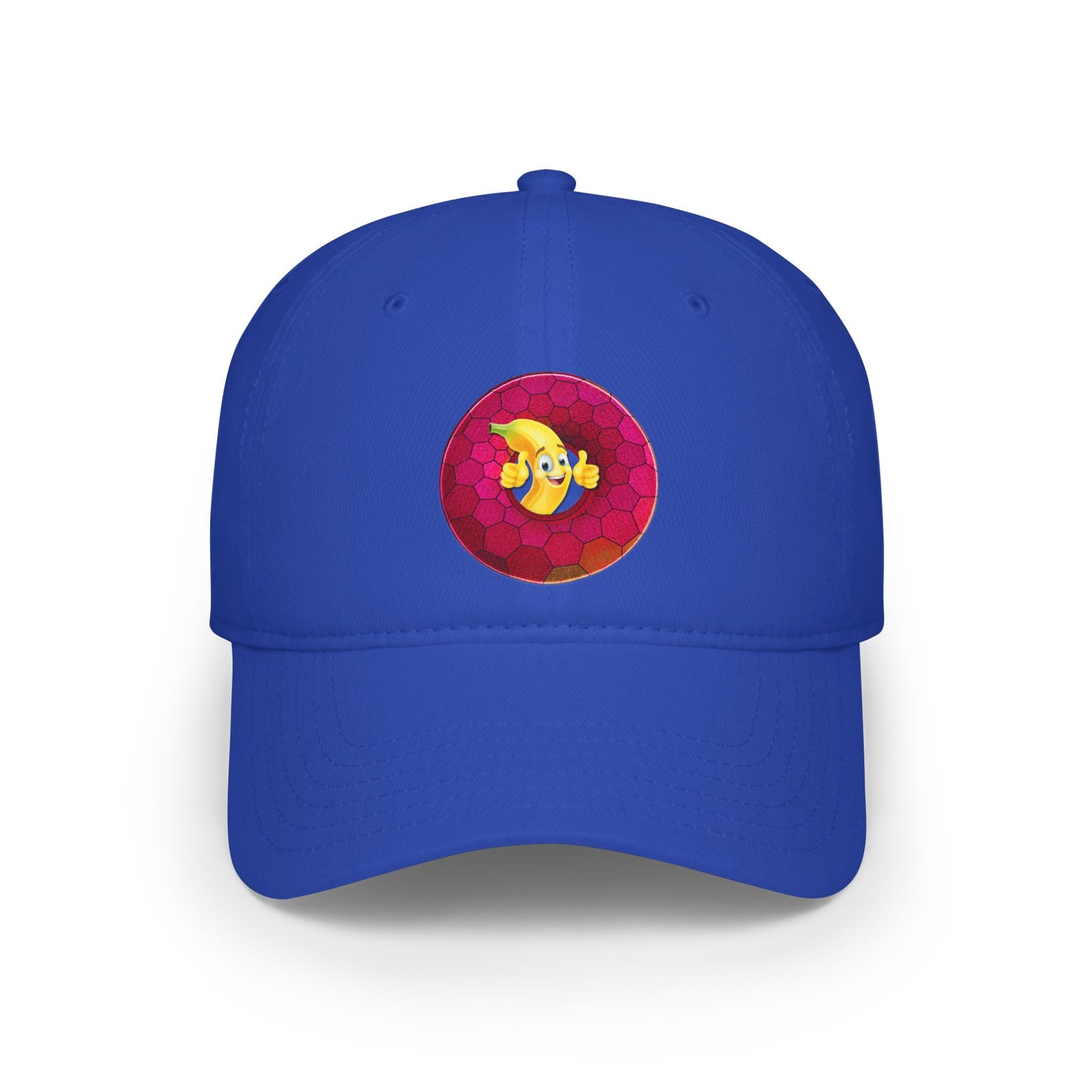 Lumpy Donut Baseball Cap - "This Donut Hat is Bananas" - variant 5 - magenta hexadonut w/