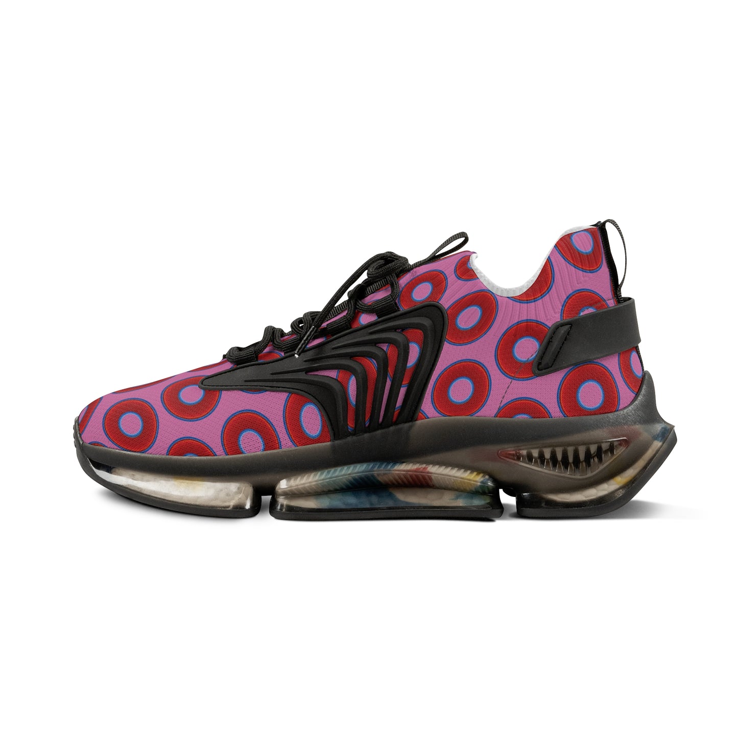 Donut Kicks - red vivid donut print w/light pink background