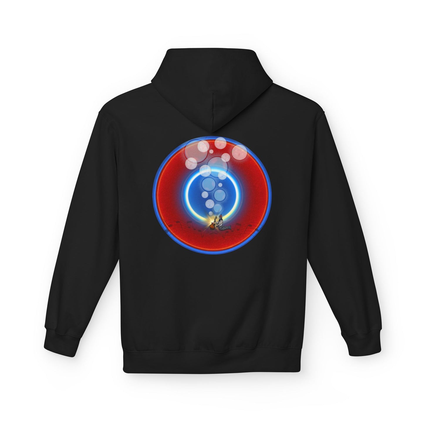 Fleece Harry Hoodies [Midweight Soft-style] - "The Bubbler's Donut" - w/rustic red donuts