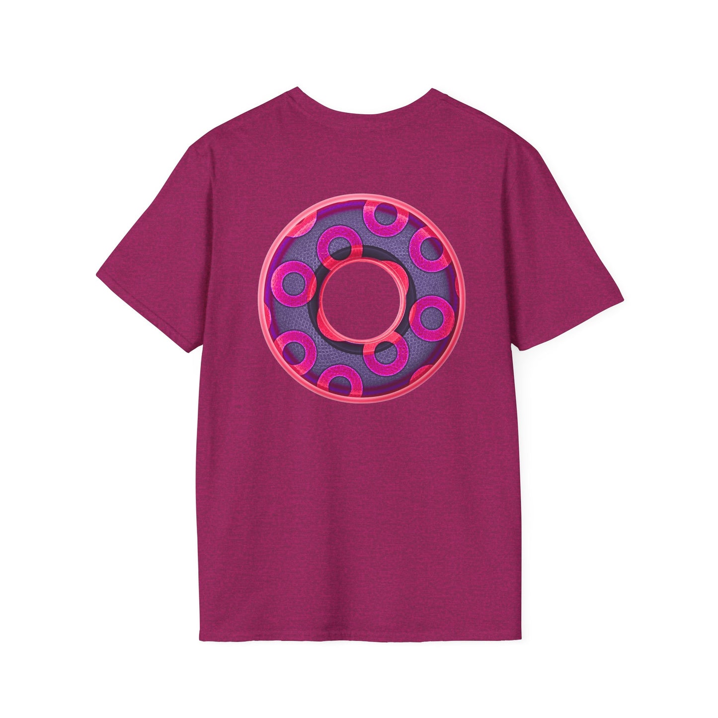 Plain Donuts/Unisex Soft-Style - "Plain Rustic Paradoxical Donuts" - magenta/dark purple donuts