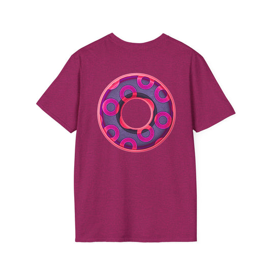 Plain Donuts/Unisex Soft-Style - "Plain Rustic Paradoxical Donuts" - magenta/dark purple donuts
