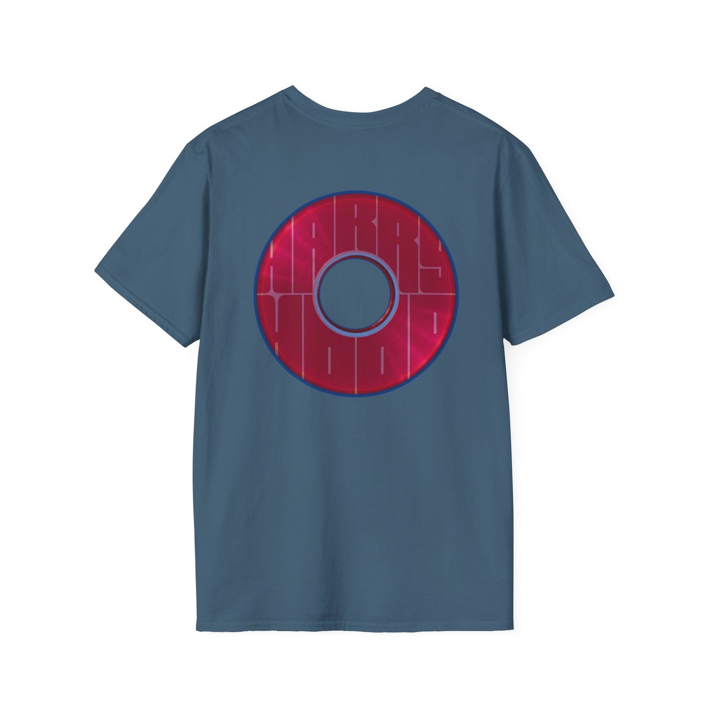 Classic Donut Tee - Unisex Soft-Style - "Harry Left His Donut Shirt" - series 1.0  - variant 1 - red/magenta donut - w/hole