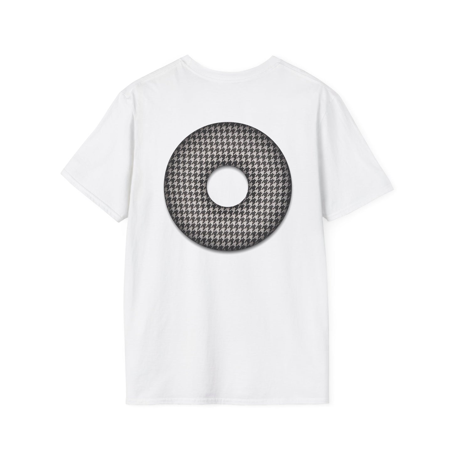 Classic Donut Tee - Unisex Soft-Style - "Ricky's High Phasion Trailer Park Donut" - houndstooth donut