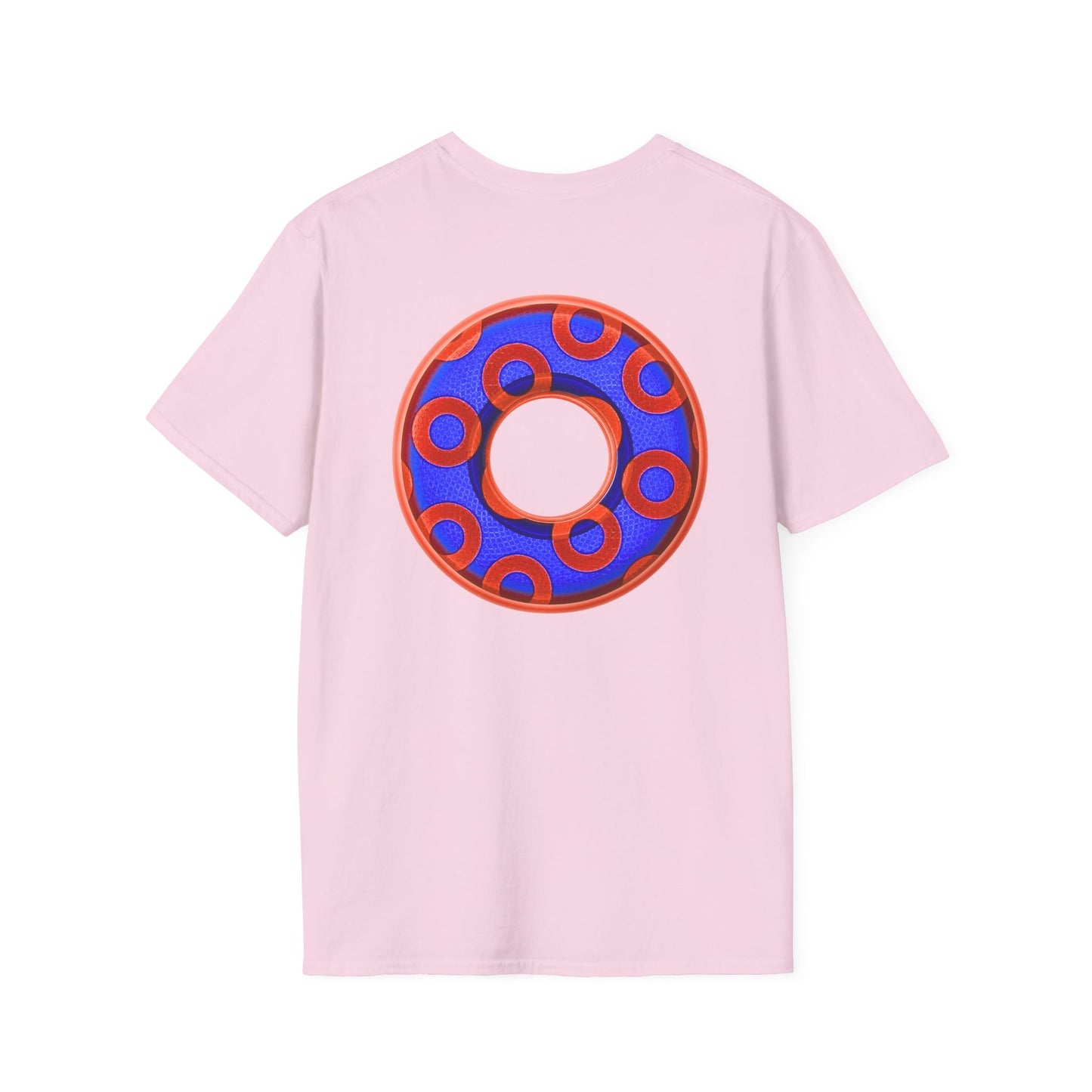 Plain Donuts/Unisex Soft-Style - "Plain Rustic Paradoxical Donuts" - electric blue/red donuts