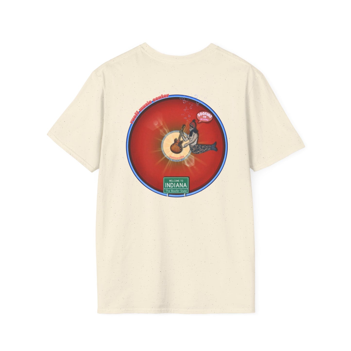 Classic Donut Tee - Unisex Soft-Style - "Indiana is for Boofers" - vivid red/blue plumpy donut - variant 1 - w/toppings