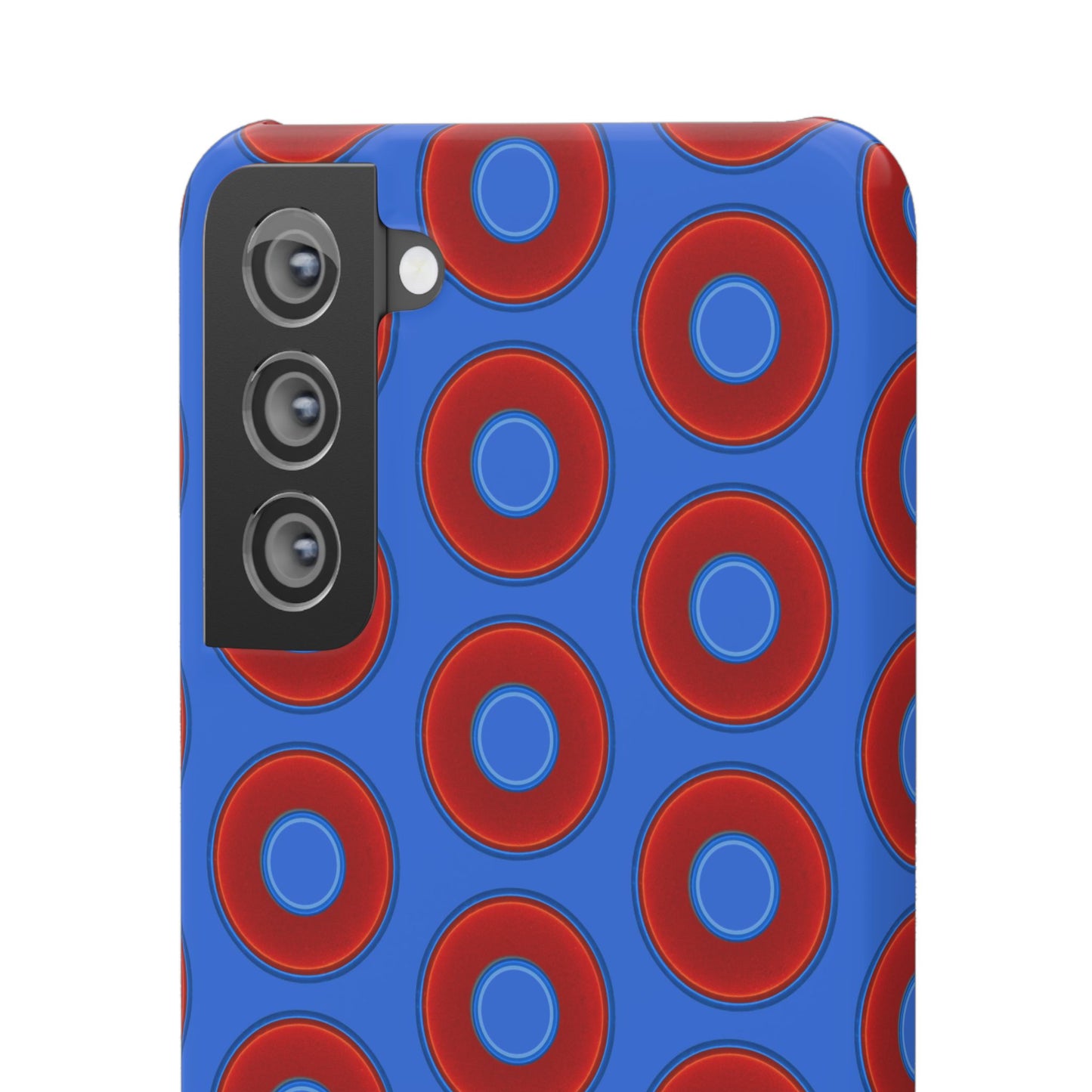 Lumpy Donut Snap Case - red vivid donut print w/medium royal blue background