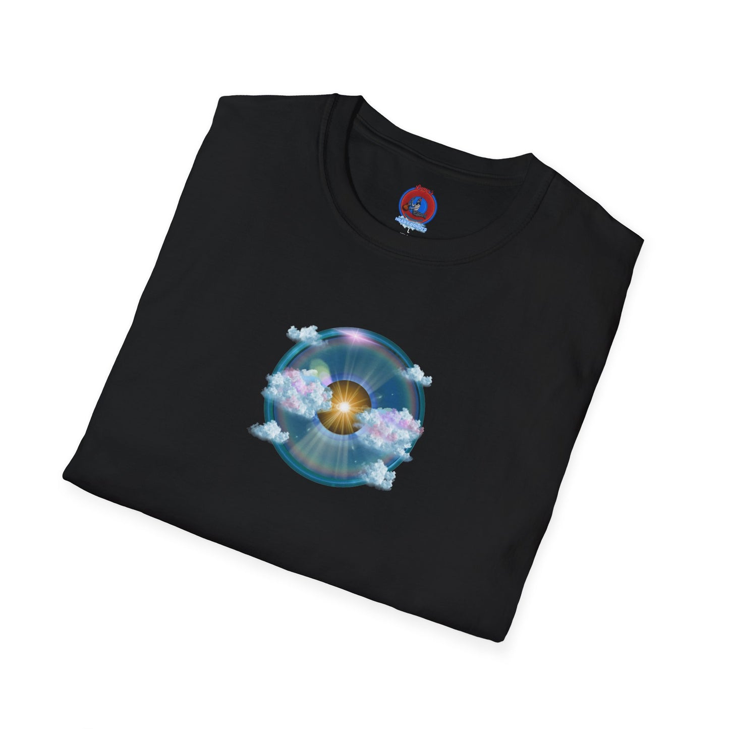 Classic Donut Tee - Unisex Soft-Style - "The Divided Donut" - vivid blue sky donut