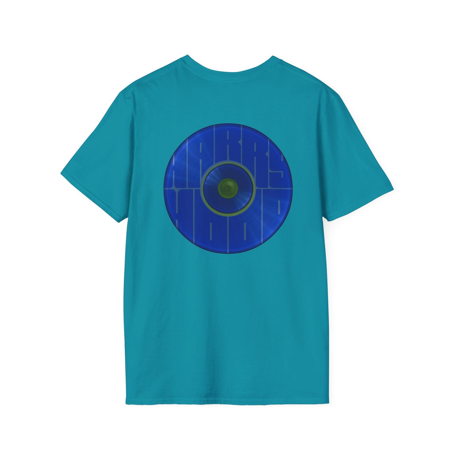 Classic Donut Tee - Unisex Soft-Style - "Harry's Hoodlum Donut" - series 1.0  - variant 3 - lights off/blue donut(s)