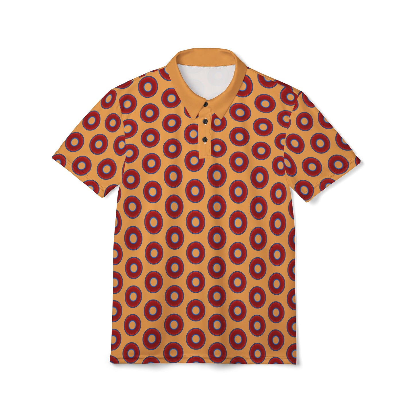 AOP Donut Polo - vivid donut print w/creamsicle background [unisex]