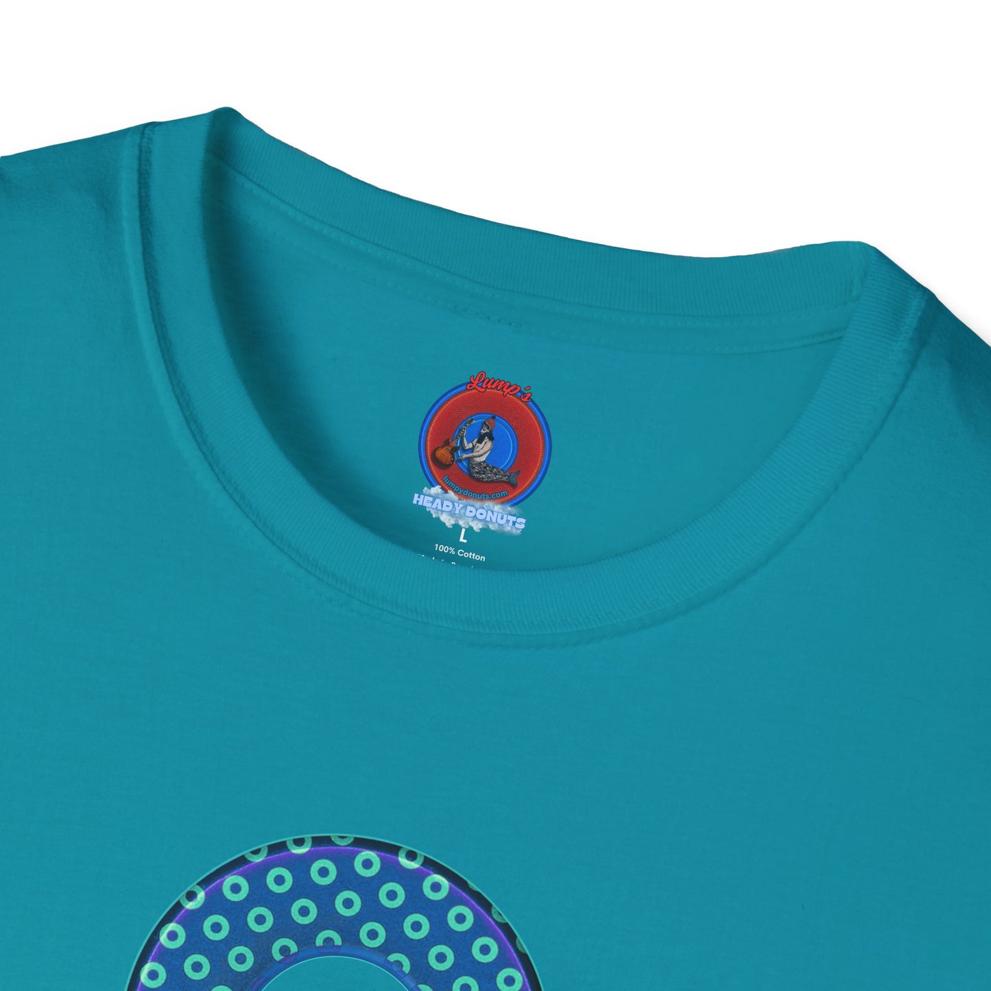 Plain Donuts/Unisex Soft-Style - "Plain Electric Paradoxical Donuts" - blue/seafoam green donuts