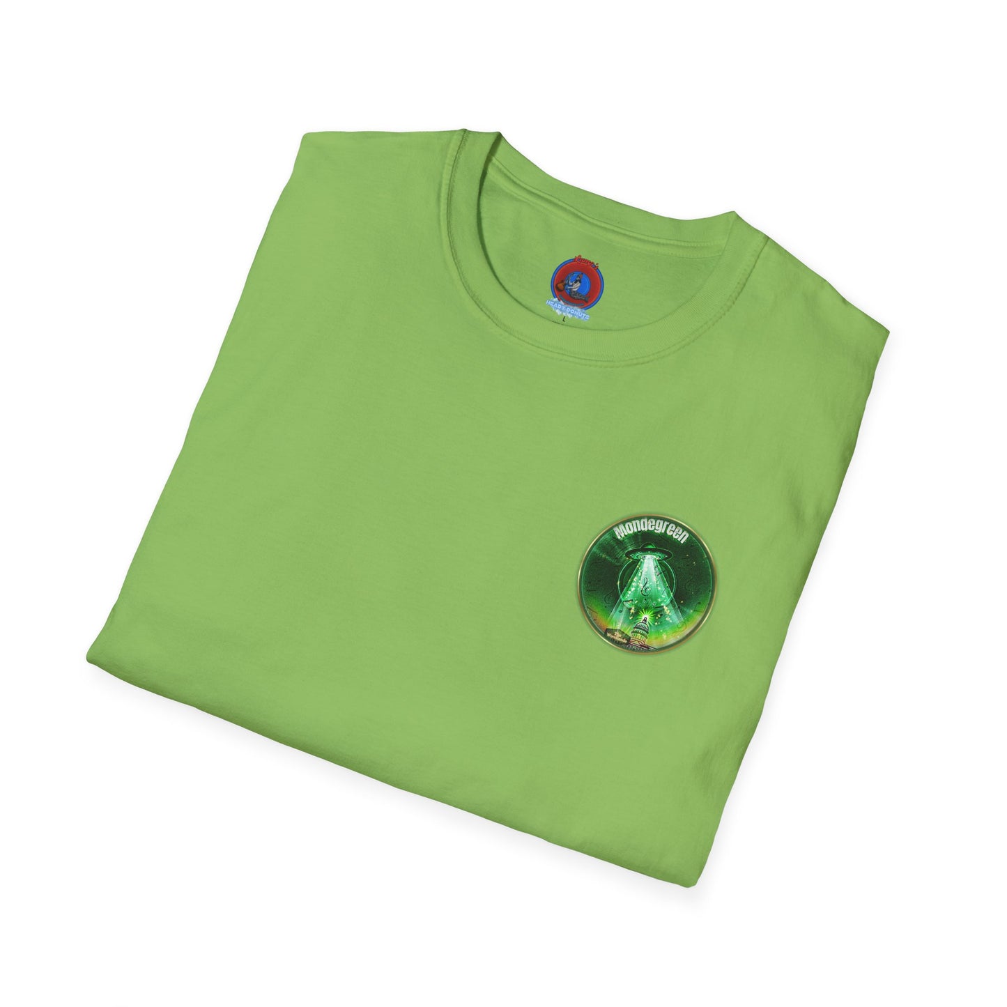 Classic Donut Tee - Unisex Soft-Style - "Close Encounters of the Delaware kind - Mondegreen Donut"  " variant 2 - green donut