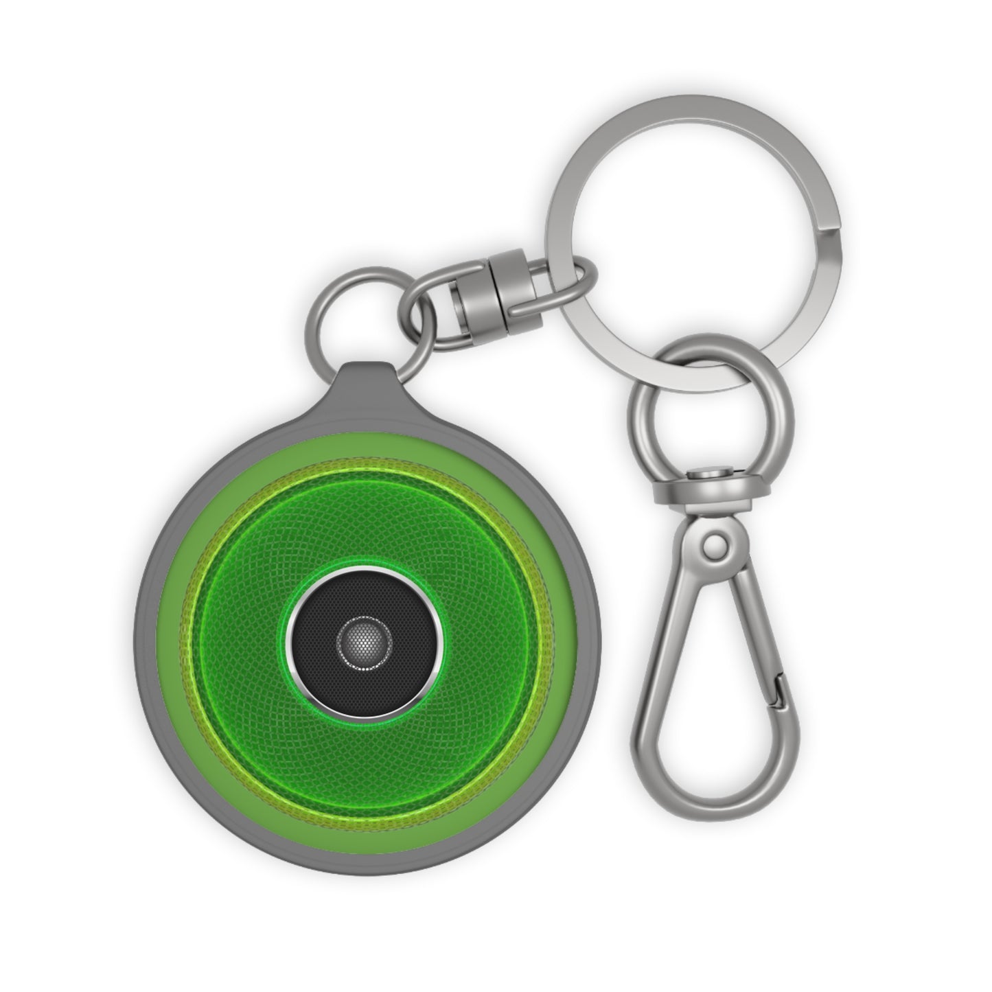 Lumpy Donut Keychain - "Green Rustic Speaker Donut"" - series 1.0 - green rustic donut w/speaker