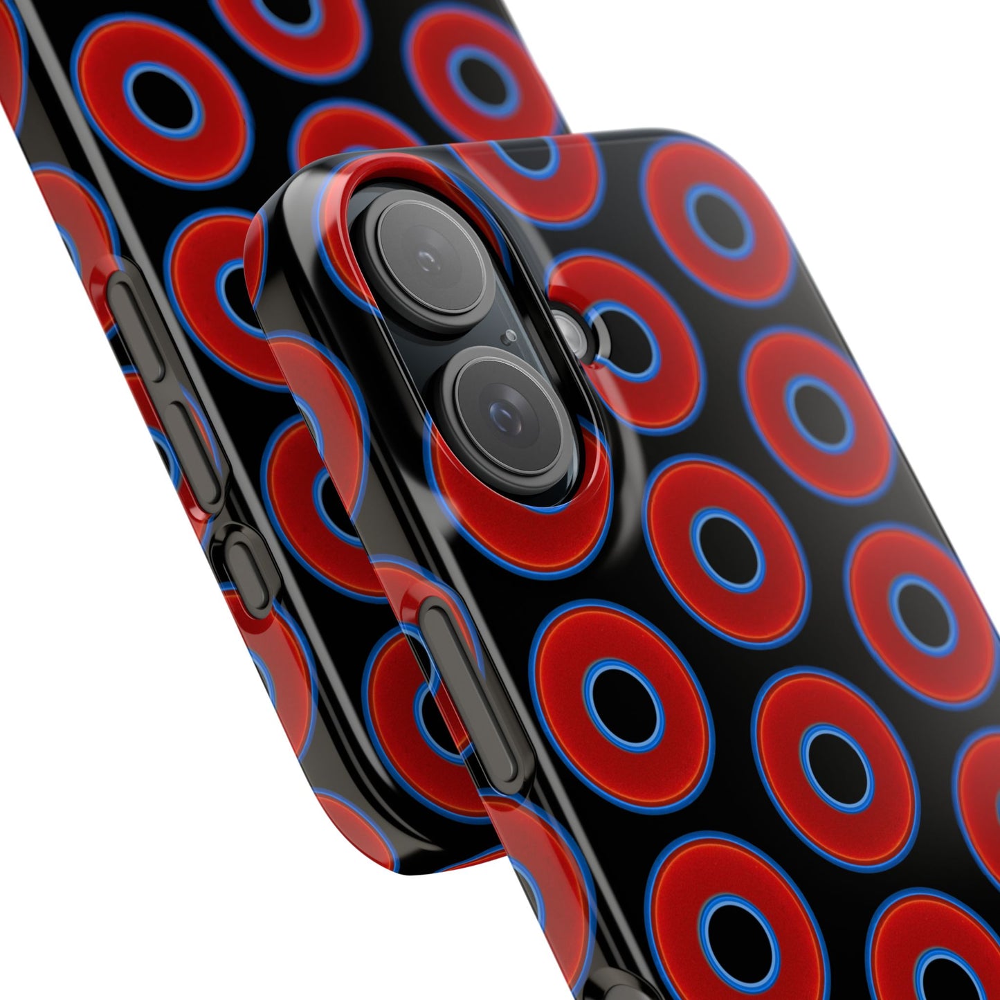 Lumpy Donut Snap Case - red vivid donut print w/black background