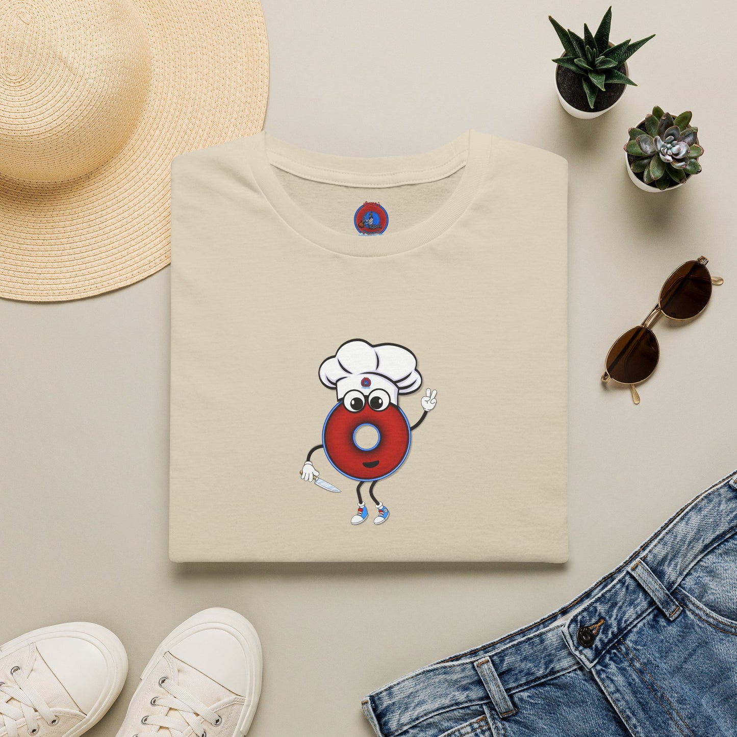 Classic Donut Tee - Unisex Soft-Style - "My Phriend the Donut" - plump vivid red donut