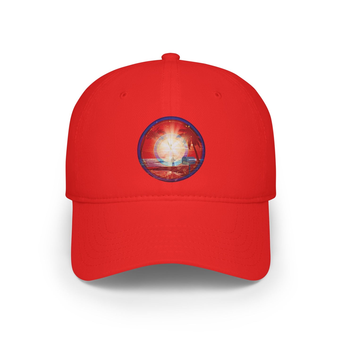 Lumpy Donut Baseball Cap - "The Velvet Cake Donut Cap" - red pic donut w/