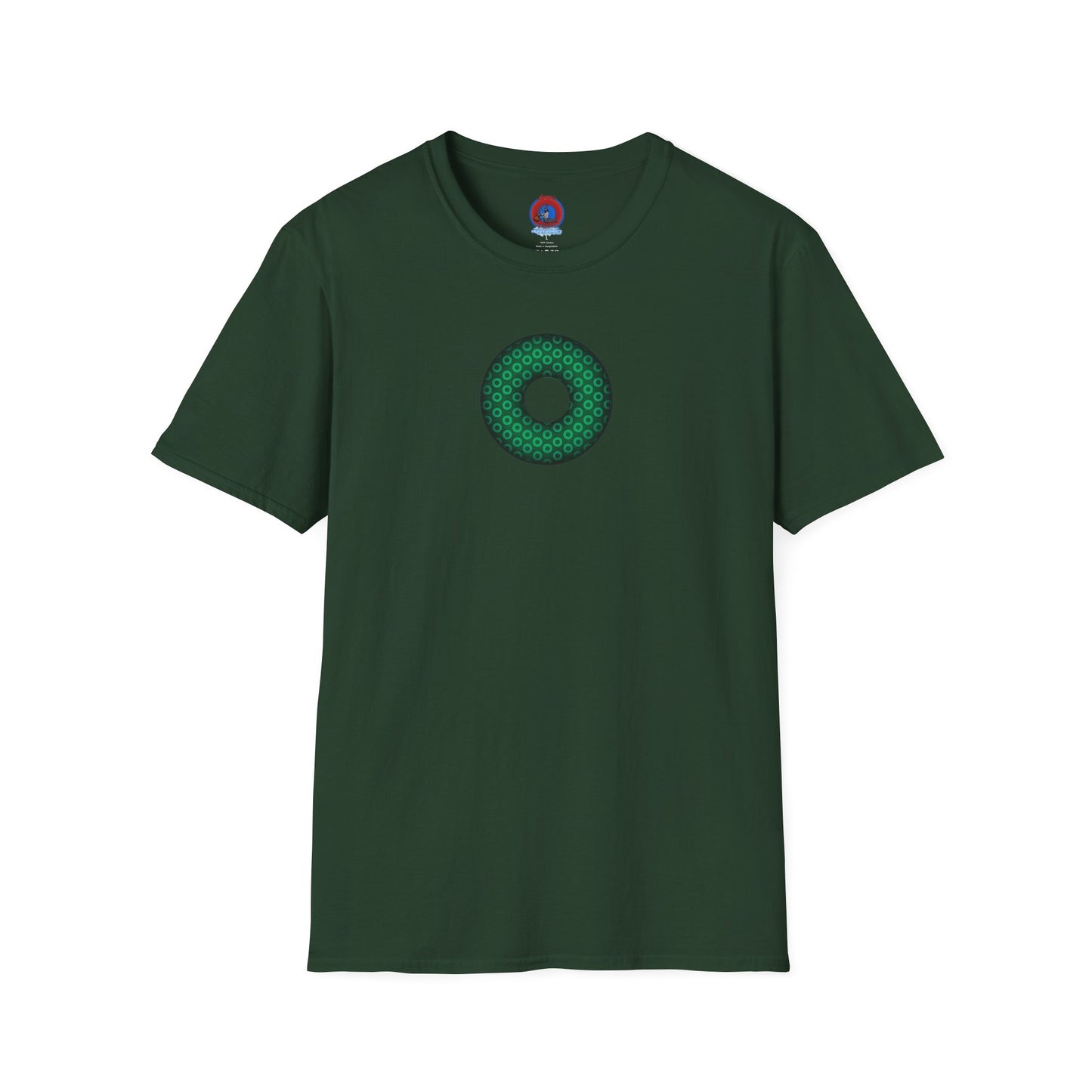 Plain Donuts/Unisex Soft-Style - "Plain Paradoxical Grided Donuts" - green/dark green donuts
