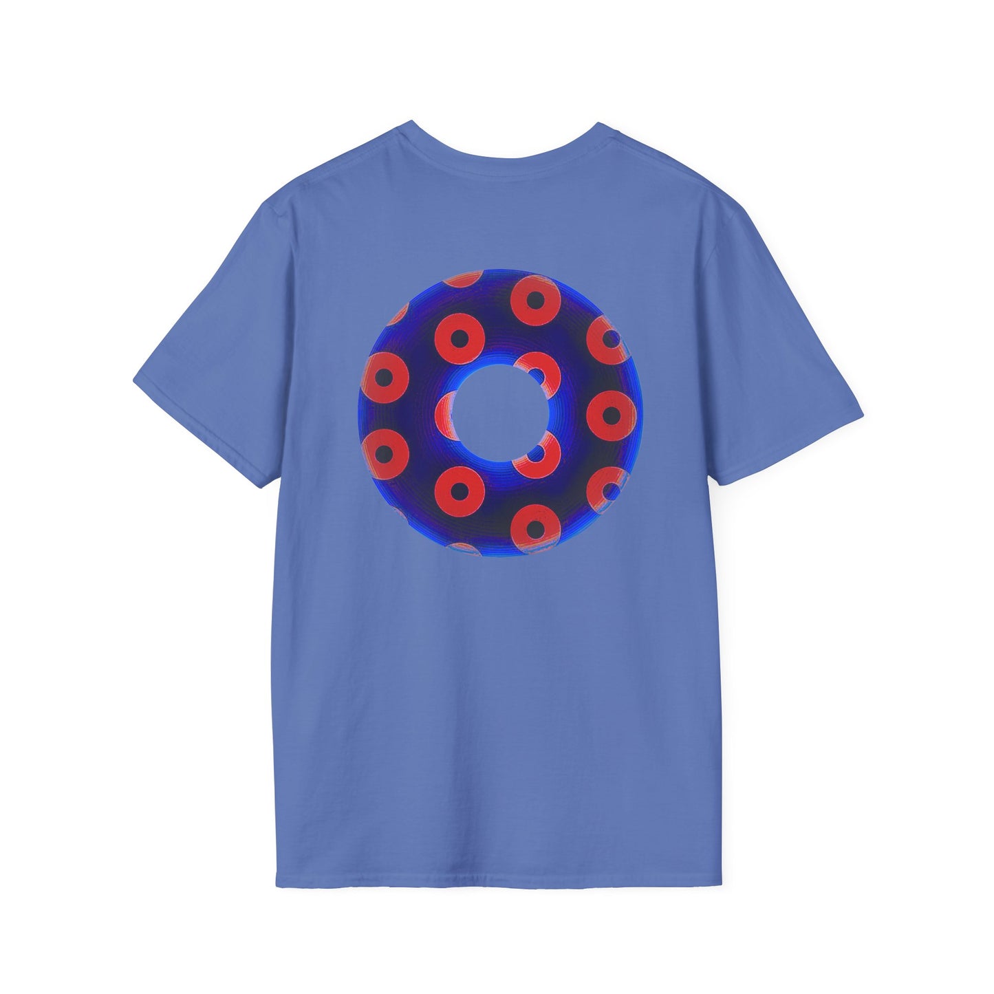 Plain Donuts/Unisex Soft-Style - "Plain Blimpy Paradoxical Donuts" - dark violet blue/bright red donuts