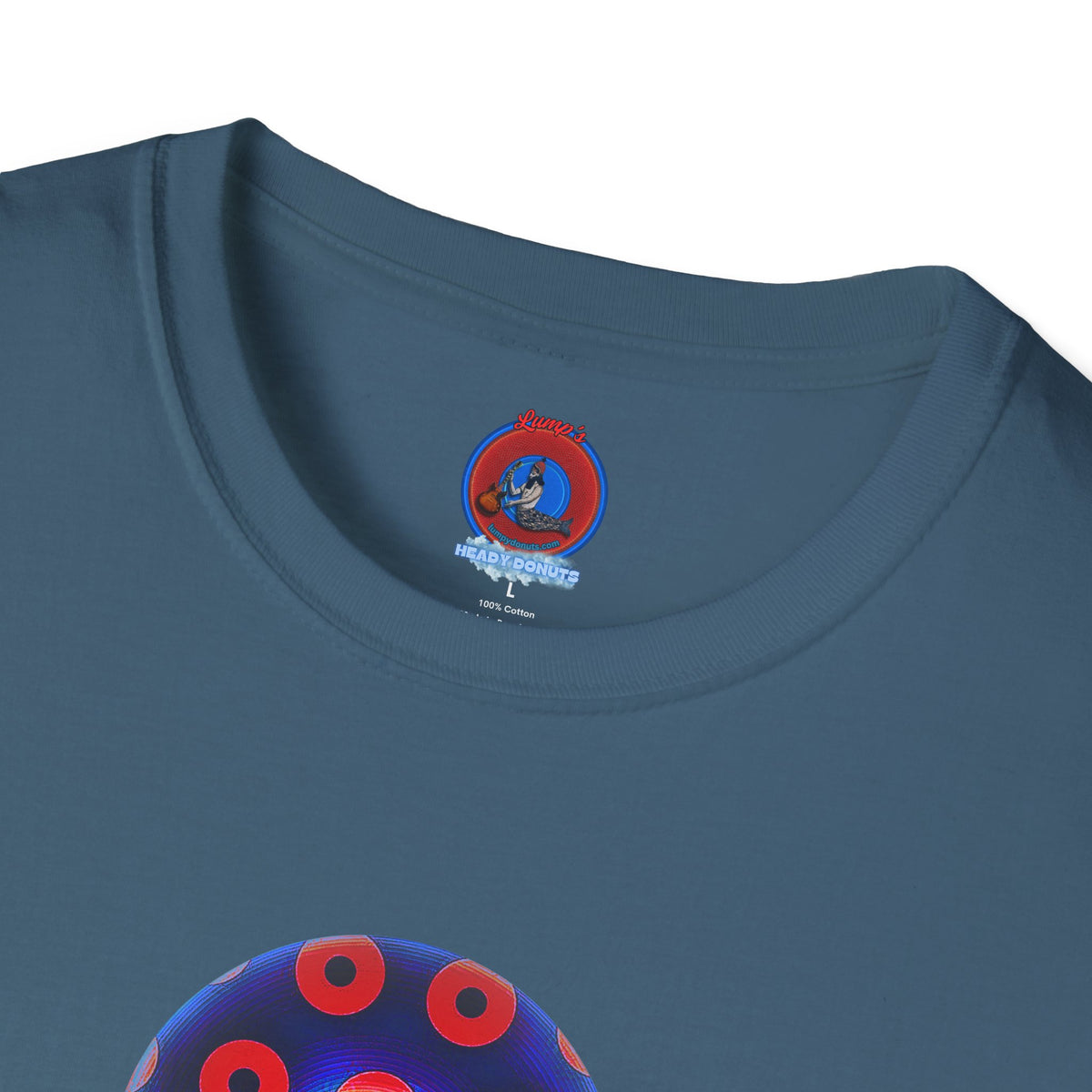 Classic Donut Tee - Unisex Soft-Style - "El Fuego Donut" - paradoxical blue/red donut