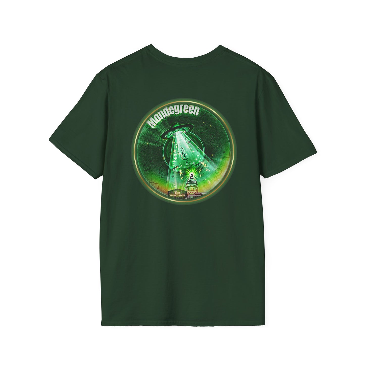 Classic Donut Tee - Unisex Soft-Style - "Close Encounters of the Delaware kind - Mondegreen Donut"  " variant 2 - green donut