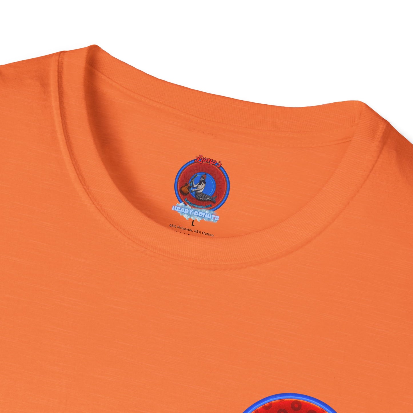 Classic Donut Tee - Unisex Soft-Style - "Read the F'ing Donut Book" - paradoxical widemouthed red/blue donut - variant 2