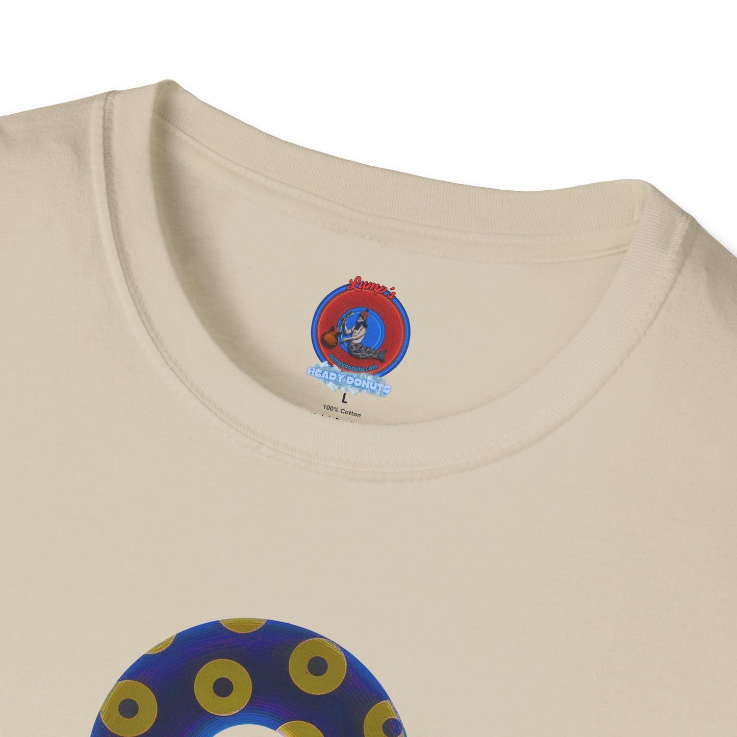 Plain Donuts/Unisex Soft-Style - "Plain Blimpy Paradoxical Donuts" - dark royal blue/yellow donuts