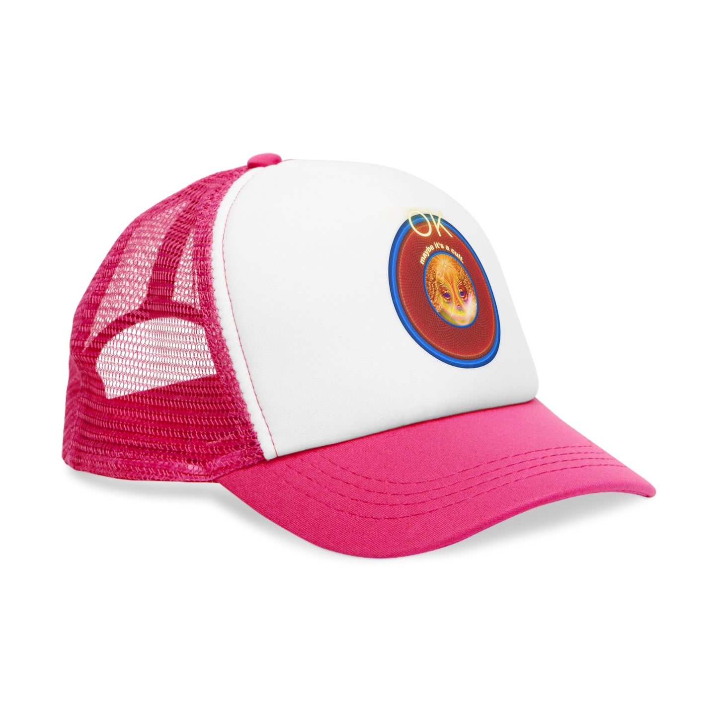 Lumpy Trucker Hat - "Conjurers of Awesome" - variant 3 - red donut