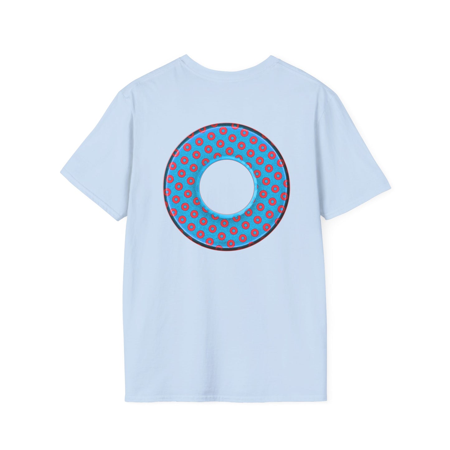 Plain Donuts/Unisex Soft-Style - "Plain Electric Paradoxical Donuts" - light blue/red donuts