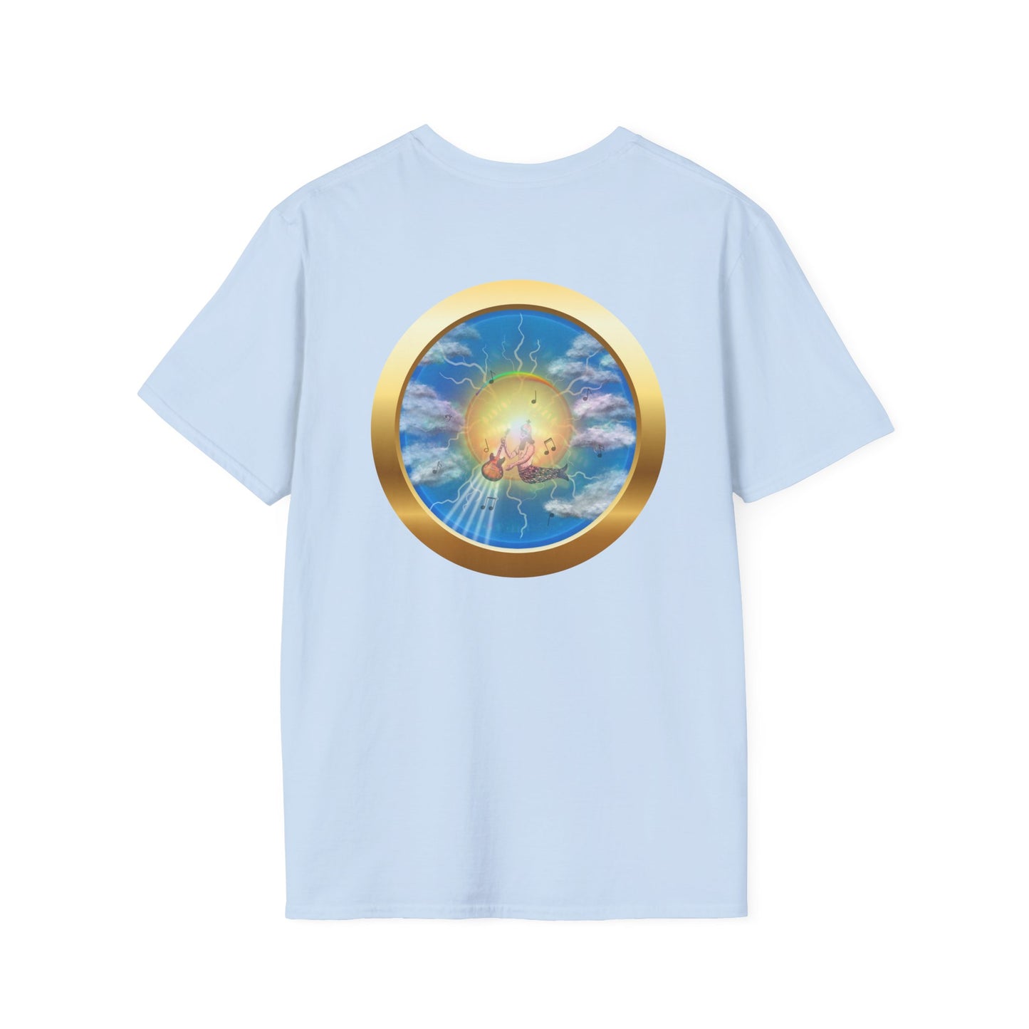 Classic Donut Tee - Unisex Soft-Style - "The Divided Donut" - variant 1 - blue/blue donut [*50% to The Divided Sky Foundation]