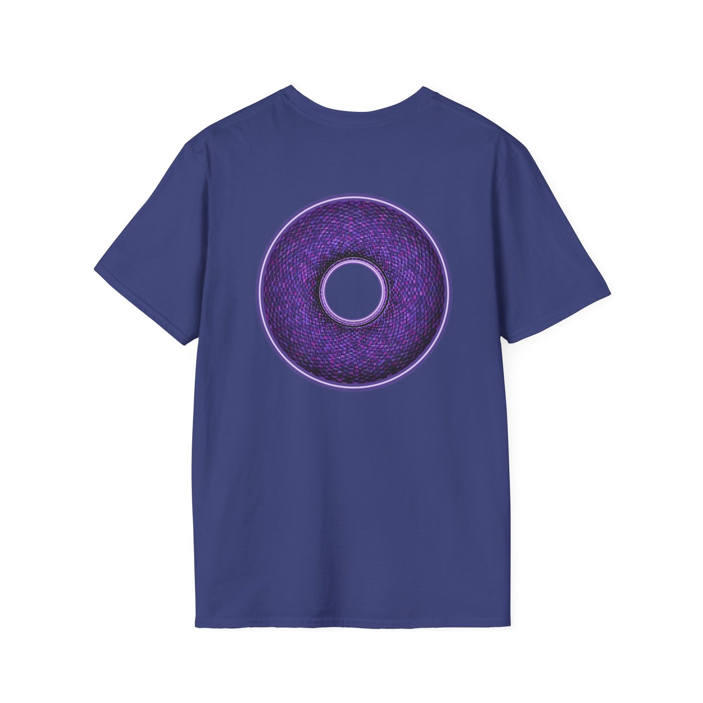 Classic Donut Tee - Unisex Soft-Style - "Plain Pixilated Donut' - purple/light purple pixilated afterglow donut