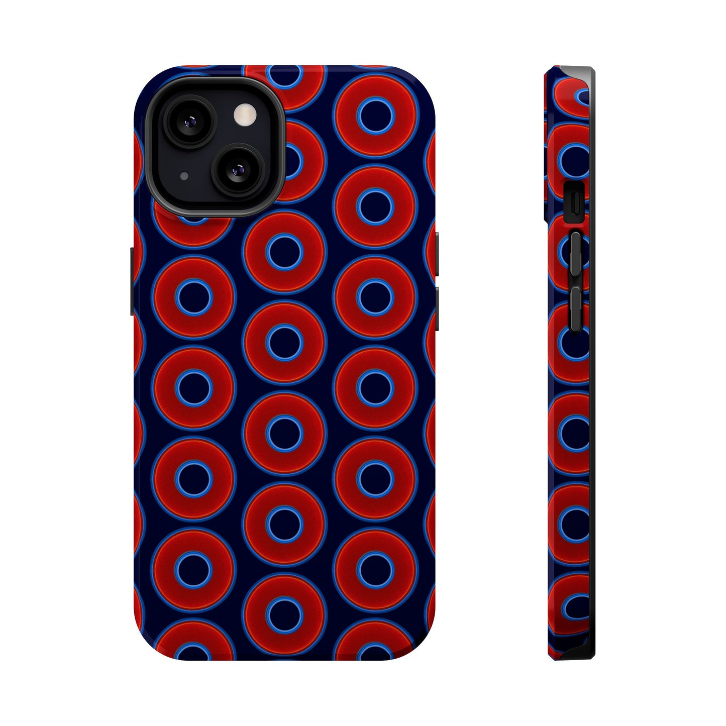 Copy of Magnetic Tough Donut Case - red vivid donut print w/midnight blue background
