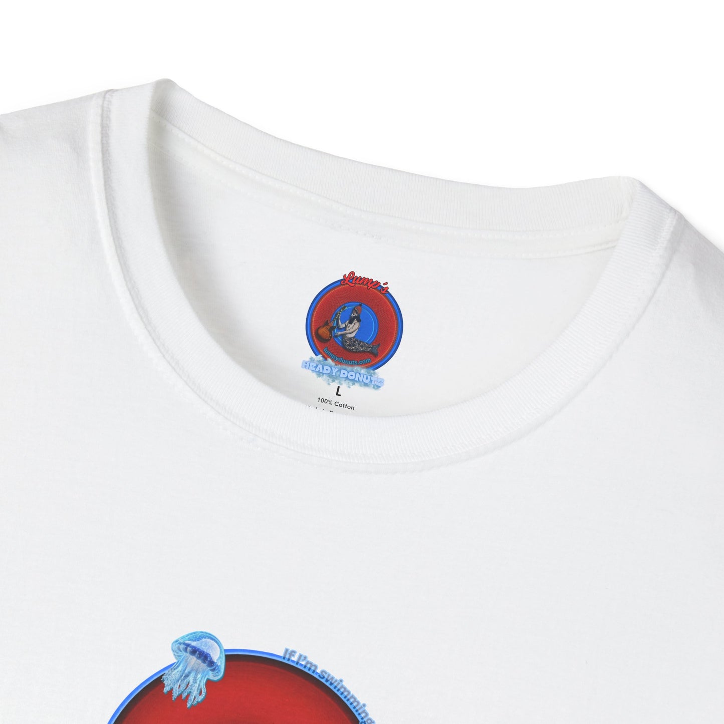 Classic Donut Tee - Unisex Soft-Style - "The Swimmer's Donut" - plump red donut
