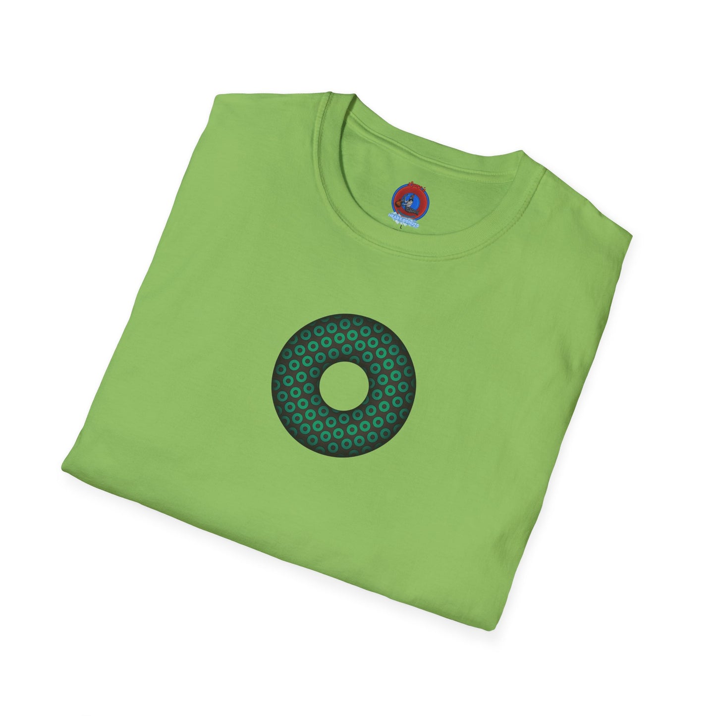Plain Donuts/Unisex Soft-Style - "Plain Paradoxical Grided Donuts" - green/dark gray donuts