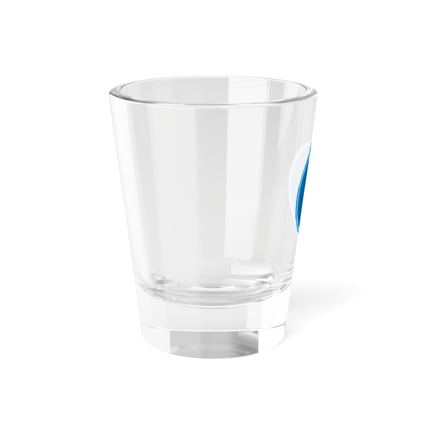Bad Fishy Too - "Story of this Shot Glass" - Shot Glass, 1.5oz - rustic blue/light blue donut