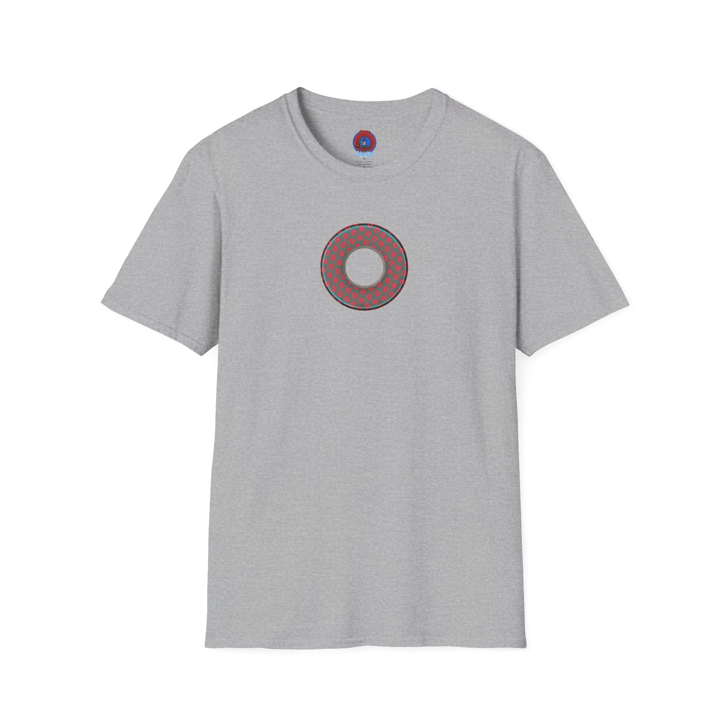 Plain Donuts/Unisex Soft-Style - "Plain Electric Paradoxical Donuts" - dark teal/red donuts