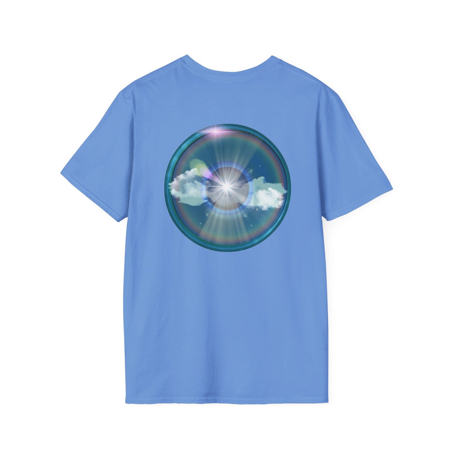 Classic Donut Tee - Unisex Soft-Style - "The Divided Donut" - variant 3 - blue donut [*50% to The Divided Sky Foundation]