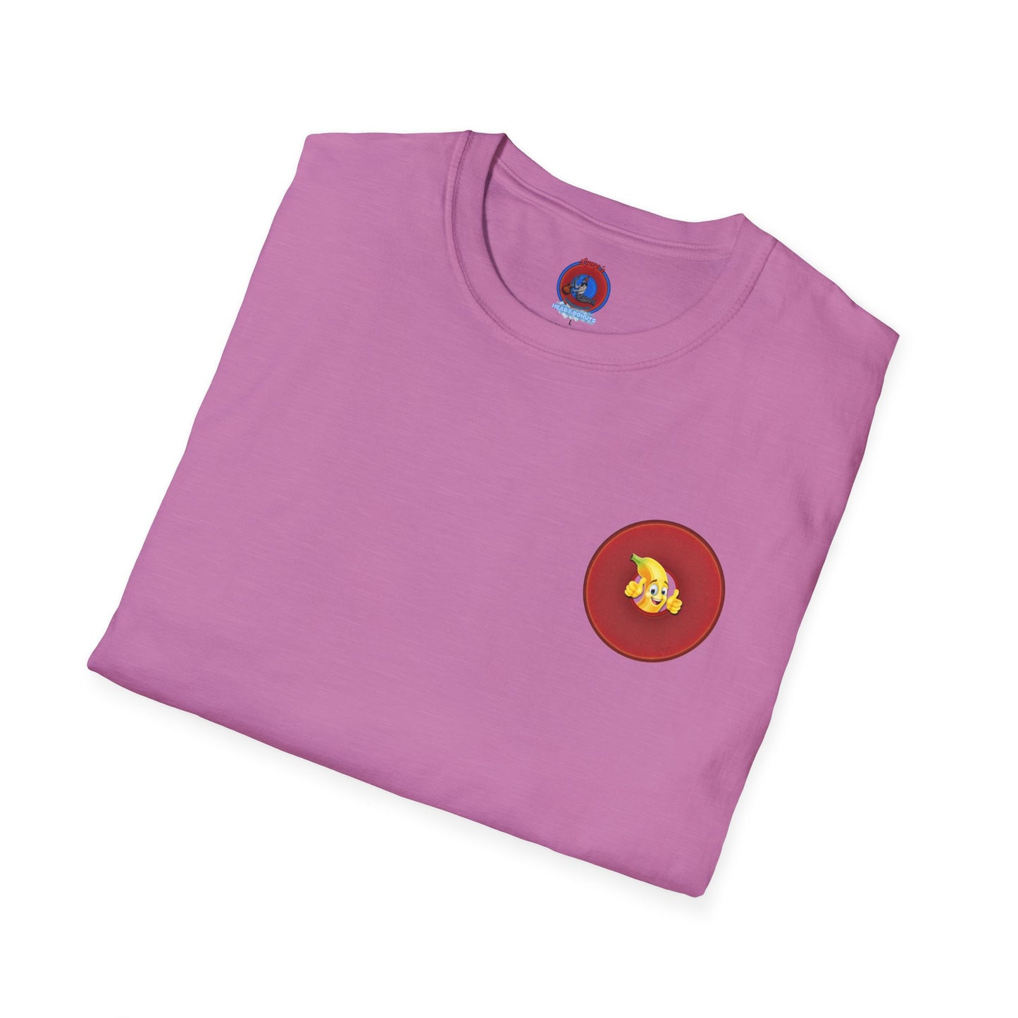 Classic Donut Tee - Unisex Soft-Style - "Dis' sheet, it's bananas!" - series 1.0 - variant 2 - red donut