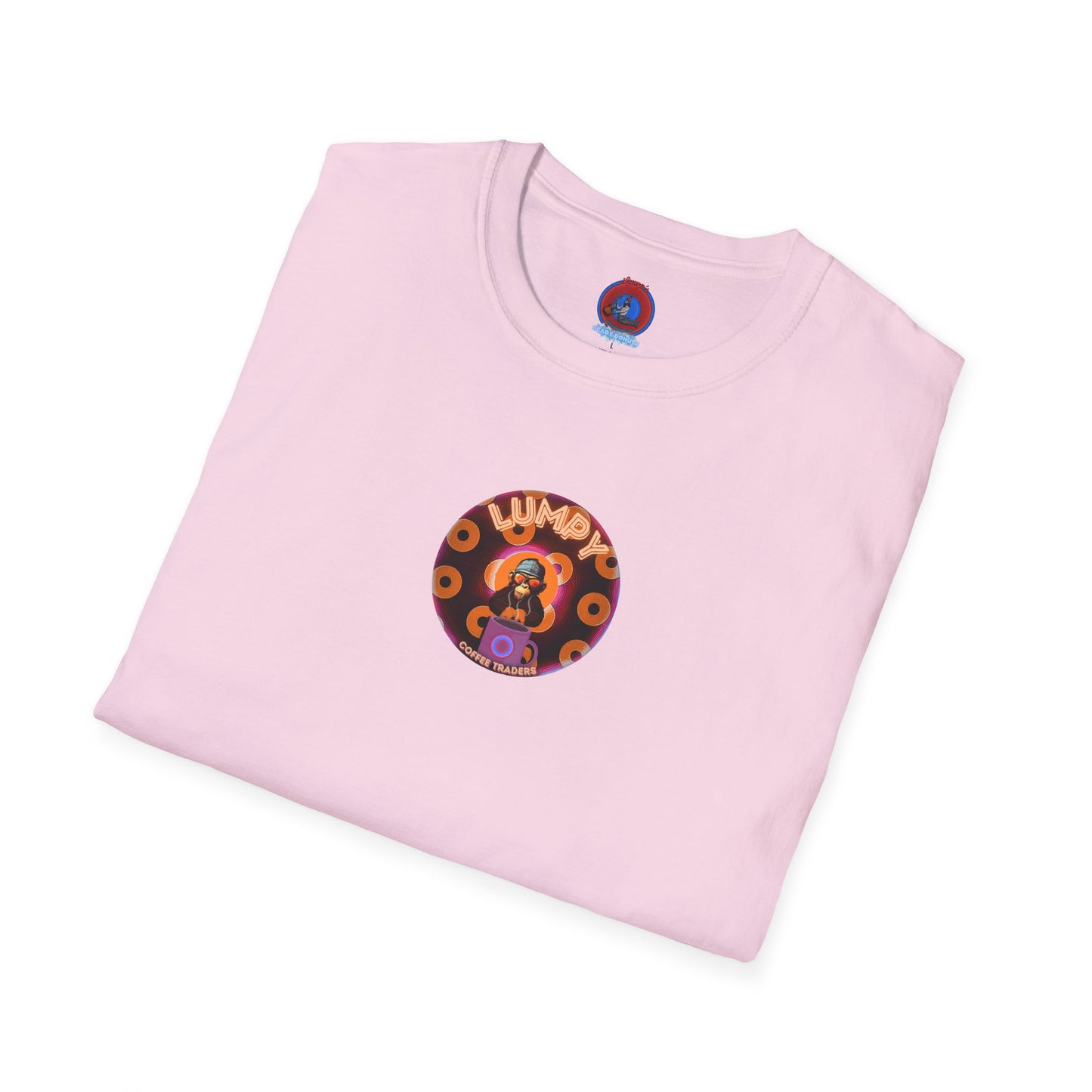 Coffee Traders Tee - Unisex Soft-Style - "Columbia House CDs " - paradoxical donut - 2 - logo front/coffee back