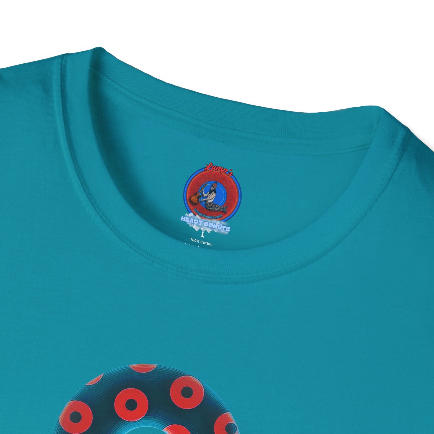 Plain Donuts/Unisex Soft-Style - "Plain Blimpy Paradoxical Donuts" - steel blue/red donuts