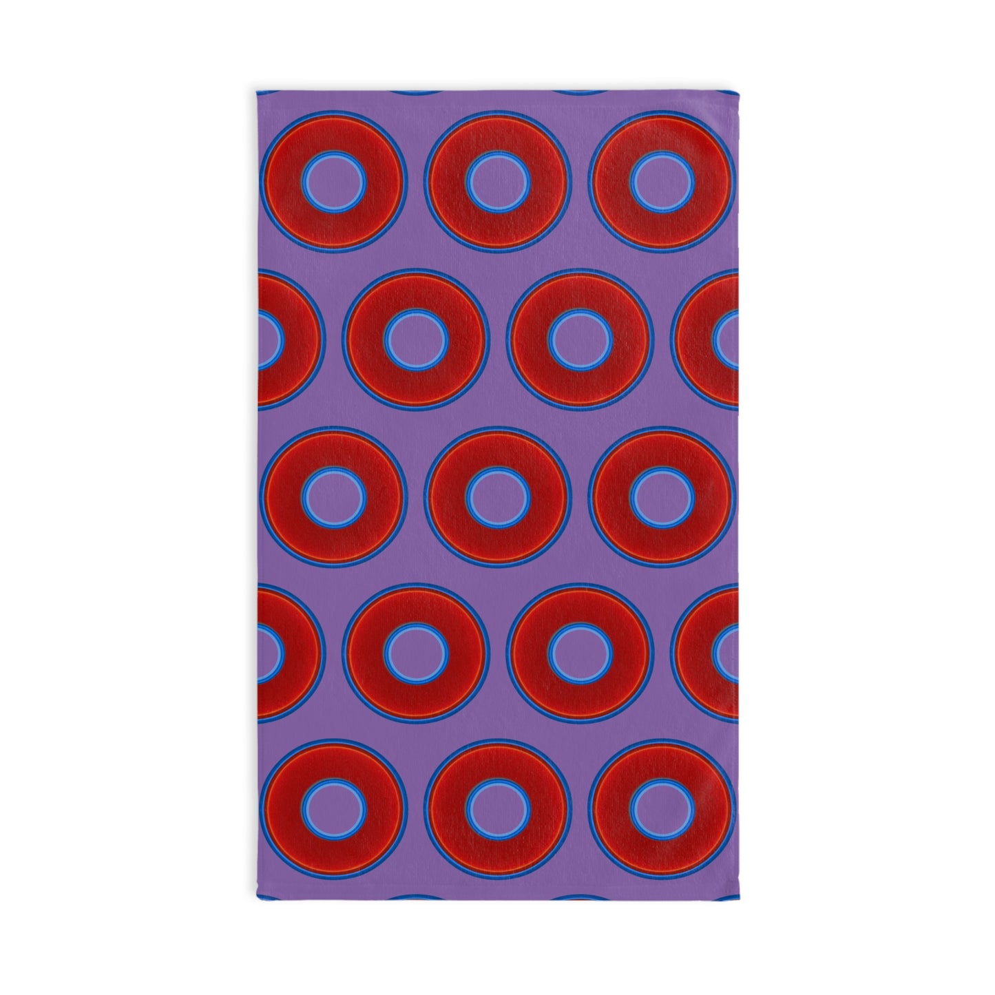 Lumpy Kitchen/Hand Towels - vivid red donuts w/purple background