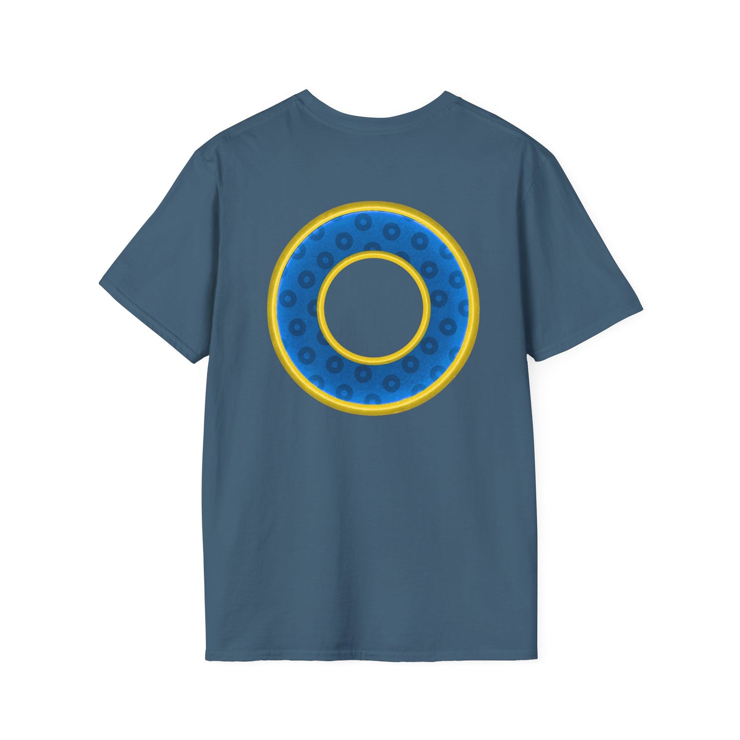 Plain Donuts/Unisex Soft-Style - "Plain Wide Mouthed Paradoxical Donuts" - blue/yellow donuts