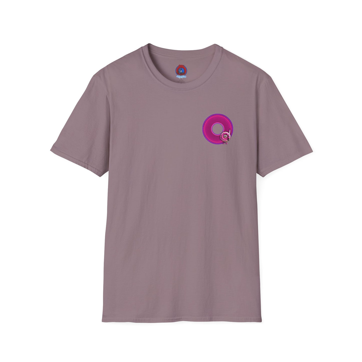 Classic Donut Tee - Unisex Soft-Style - "My Friend the Donut " - series 1.0  - variant 3 - magenta/purple donut