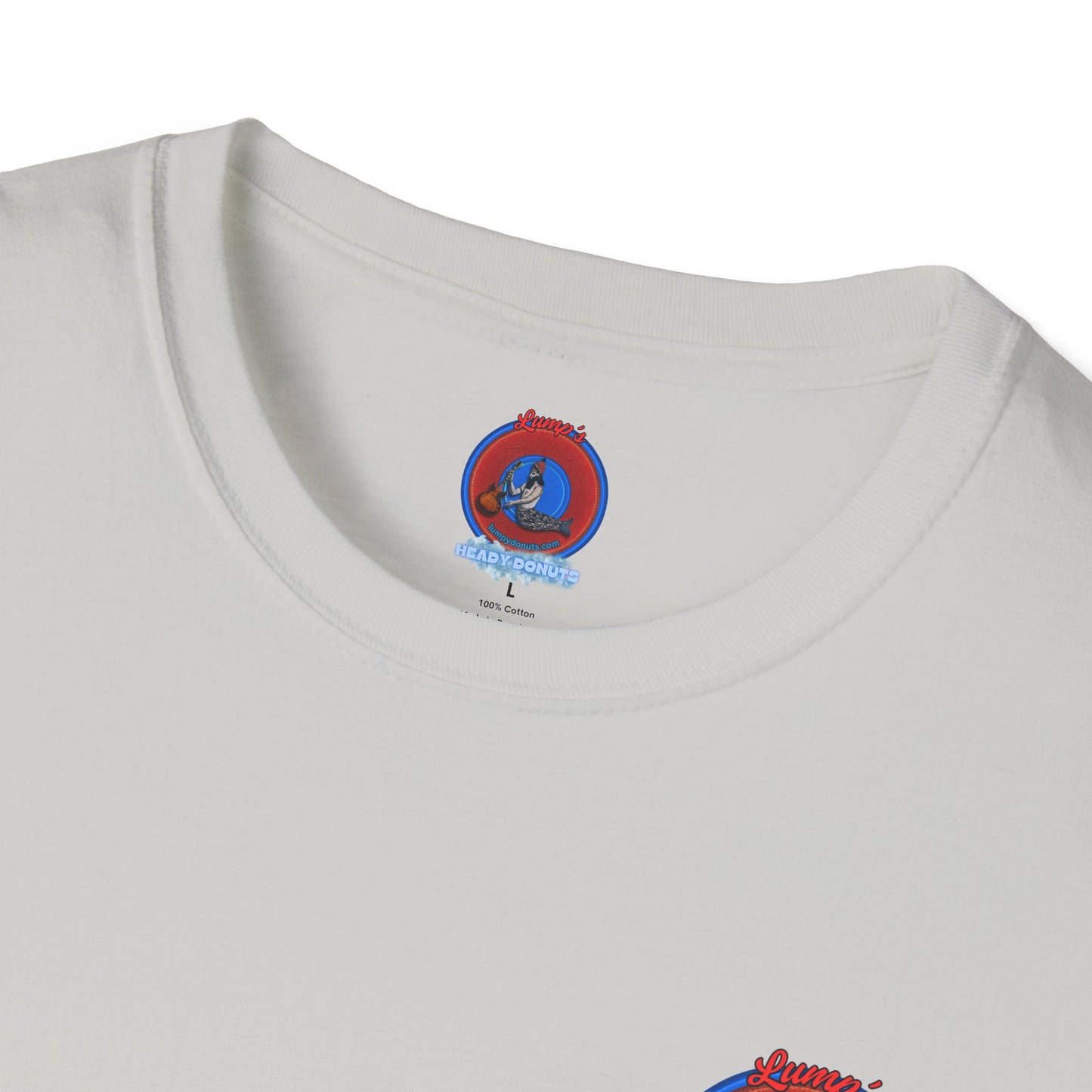 Classic Donut Tee - Unisex Soft-Style - "Lump's Heady Donuts Logo" - series 1.0  - red donut