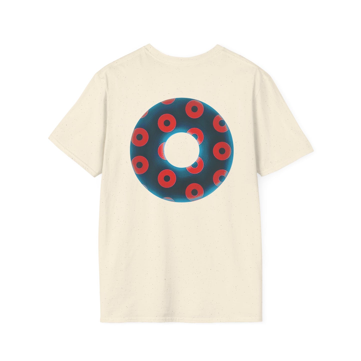 Plain Donuts/Unisex Soft-Style - "Plain Blimpy Paradoxical Donuts" - steel blue/red donuts