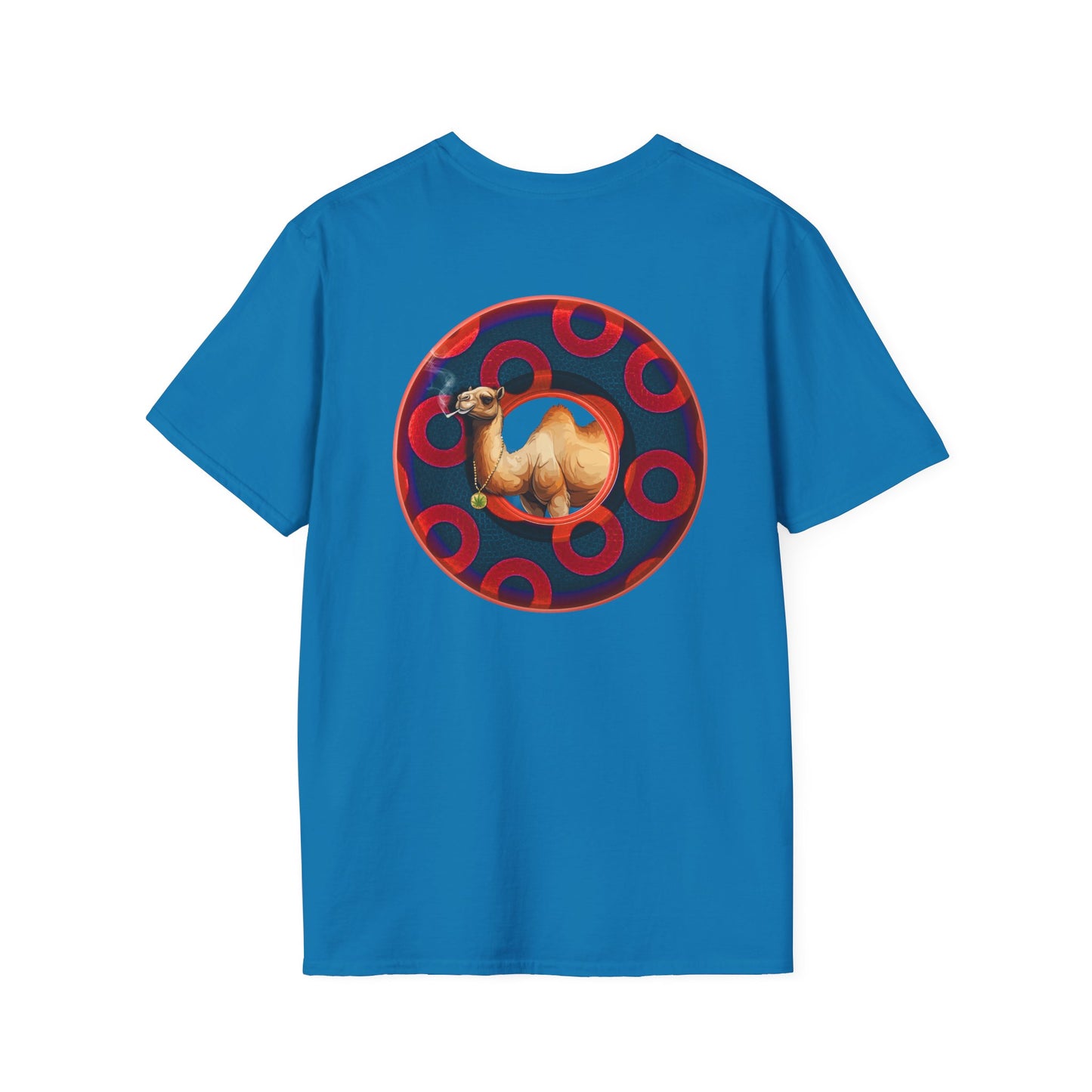 Classic Donut Tee - Unisex Soft-Style - "Joe Camel's Super Cool Donut" - rustic paradox donut - dark navy/red donuts